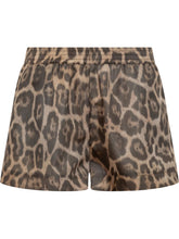 Stella McCartney Leopard-Print Elastic Waist Shorts Brown