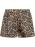 Stella McCartney Leopard-Print Elastic Waist Shorts Brown
