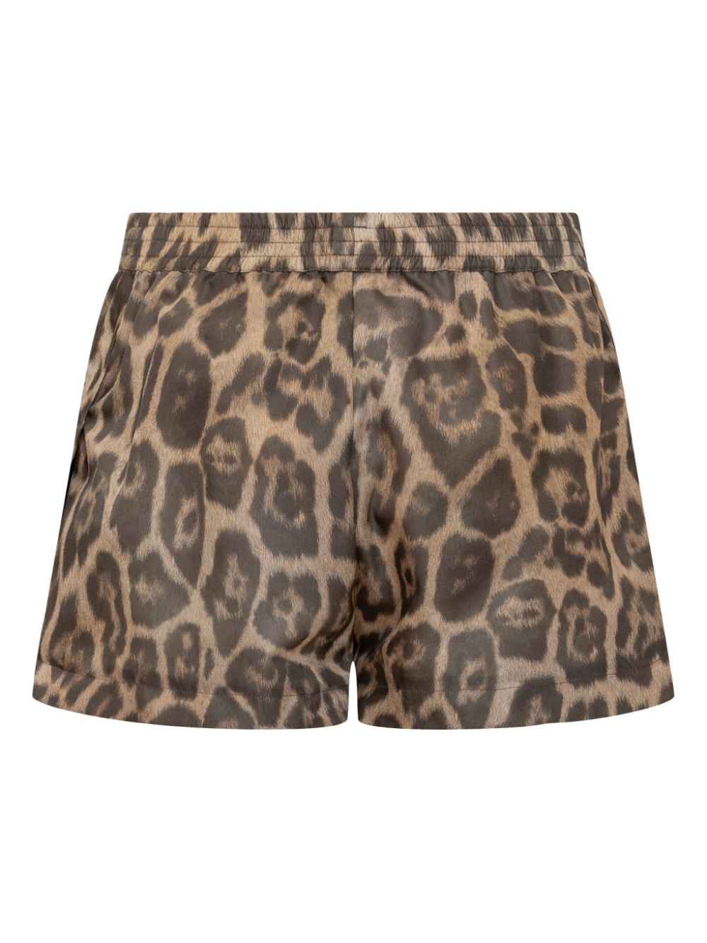Stella McCartney Leopard-Print Elastic Waist Shorts Brown