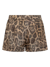 Stella McCartney Leopard-Print Elastic Waist Shorts Brown