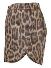 Stella McCartney Leopard-Print Elastic Waist Shorts Brown