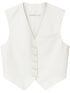 Stella McCartney Cropped Tailored Wool Waistcoat in Beige