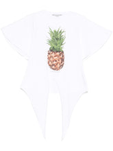 Stella McCartney Pineapple Cotton Tie-Front T-Shirt White