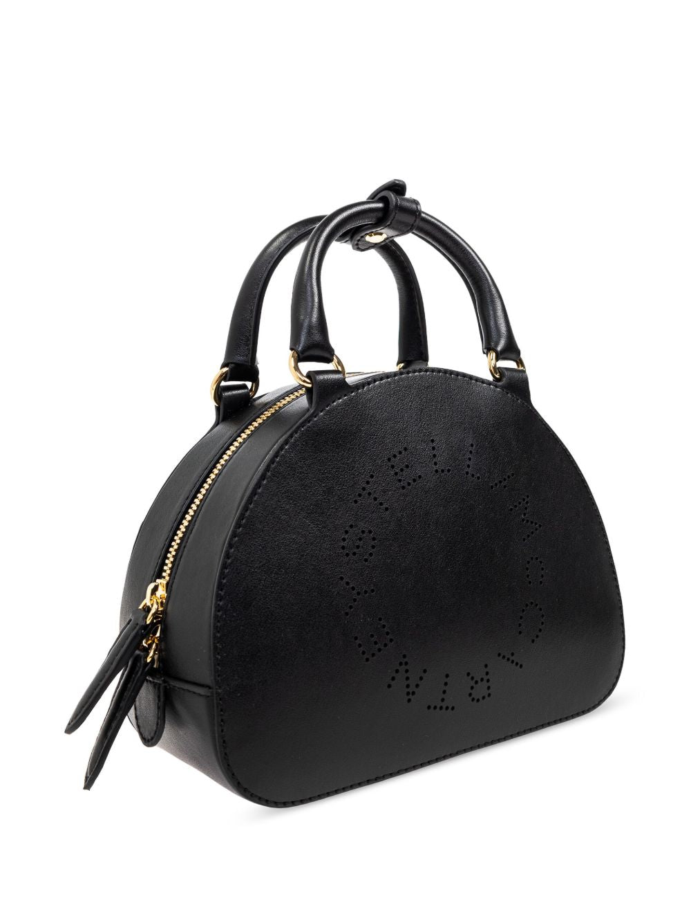 Stella McCartney Logo-Embellished Black Shoulder Bag with Two-Way Zip Black