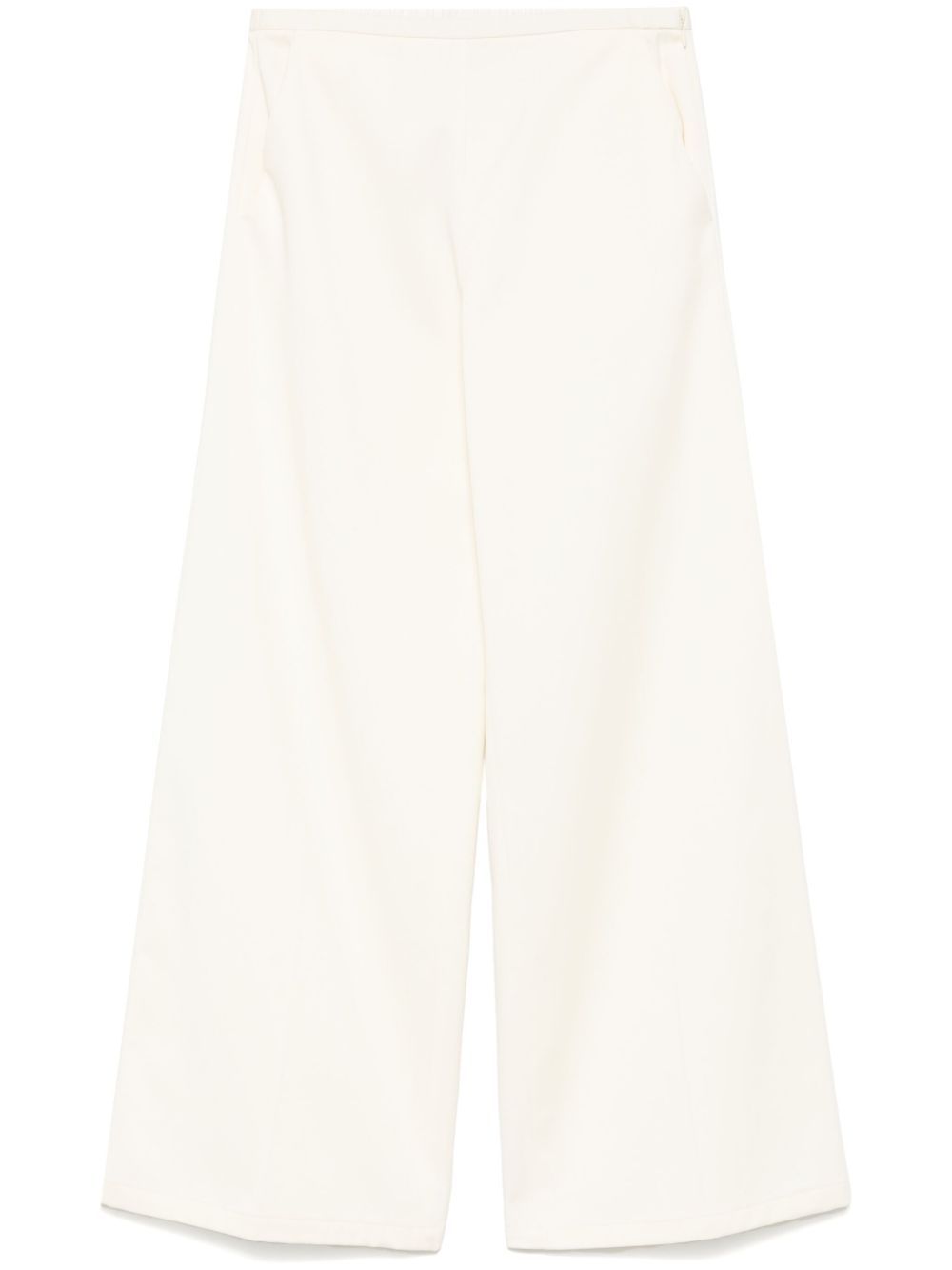 Forte Forte Wide-Leg Flared Cotton Trousers Ivory
