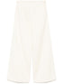 Forte Forte Wide-Leg Flared Cotton Trousers Ivory