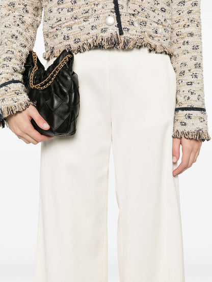 Forte Forte Wide-Leg Flared Cotton Trousers Ivory
