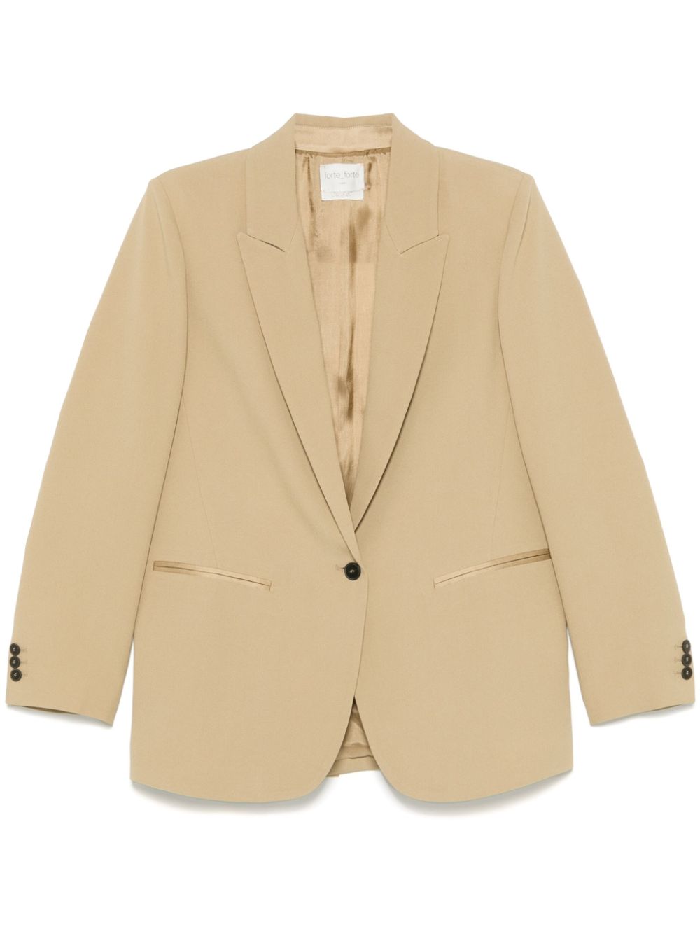 Forte Forte Crepe Single-Breasted Blazer in Beige