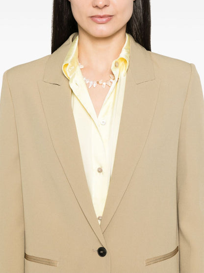 Forte Forte Crepe Single-Breasted Blazer in Beige