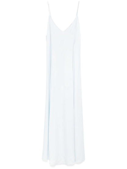 Forte Forte Shift Satin Maxi Dress in Clear Blue
