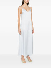 Forte Forte Shift Satin Maxi Dress in Clear Blue