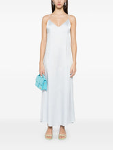 Forte Forte Shift Satin Maxi Dress in Clear Blue