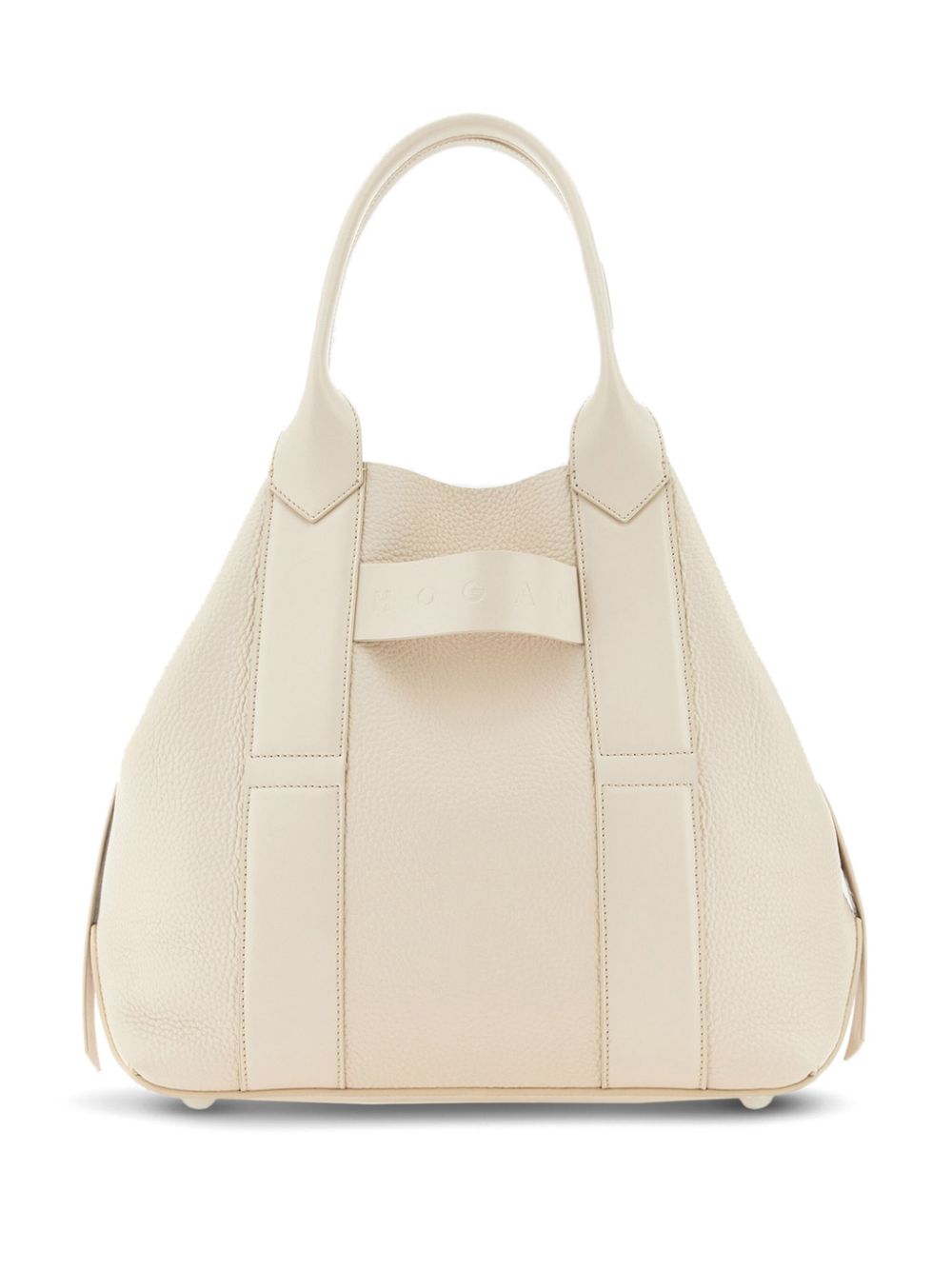 HOGAN PRE Medium Script Shopping Bag Ivory 