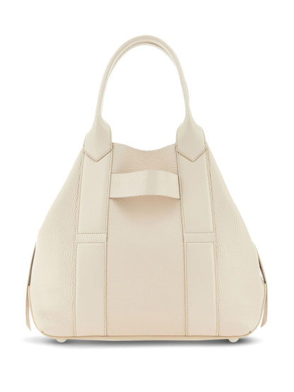 HOGAN PRE Medium Script Shopping Bag Ivory 