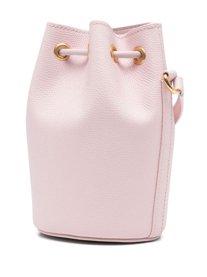 Valentino Garavani VLogo Signature Mini Leather Bucket Bag Pink