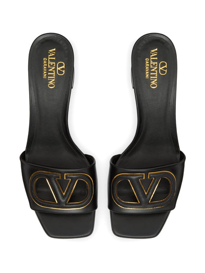 Valentino Garavani 60mm VLogo Signature Leather Sandals Black