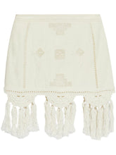 Isabel Marant Sandra Macramé Fringe Cotton Mini Skirt White