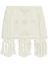 Isabel Marant Sandra Macramé Fringe Cotton Mini Skirt White