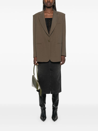 Isabel Marant Britt Black Denim Midi Skirt Black