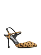 Jimmy Choo Pixie 80 Leopard-Print Calf Hair Slingback Pumps Brown