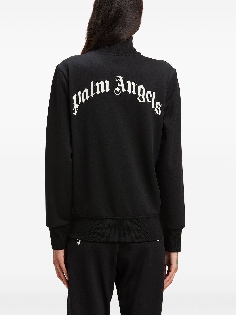 Palm Angels logo print track jacket Black
