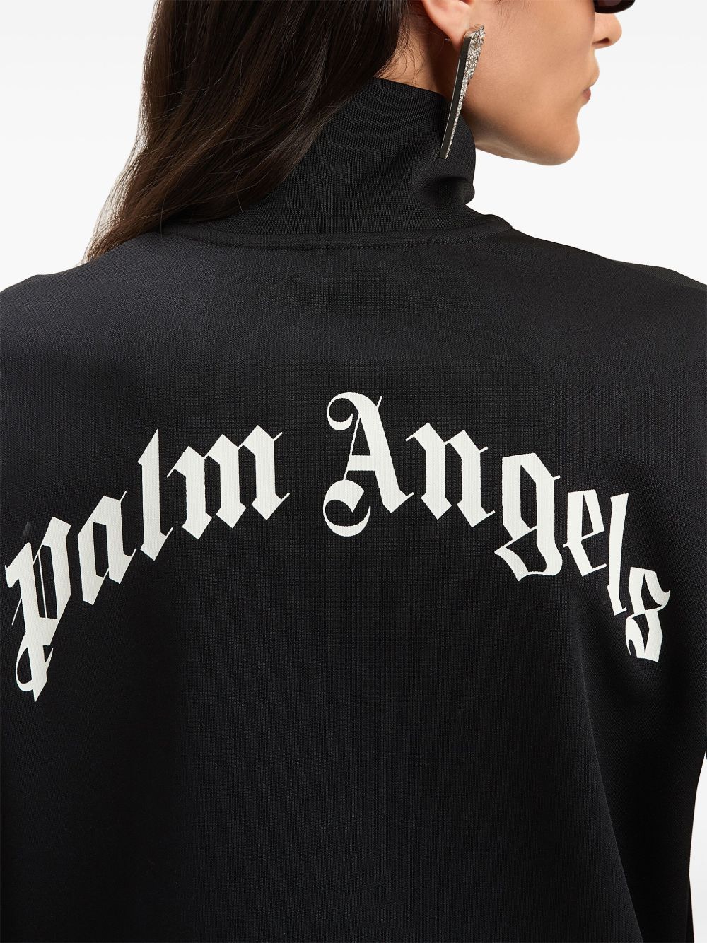 Palm Angels logo print track jacket Black