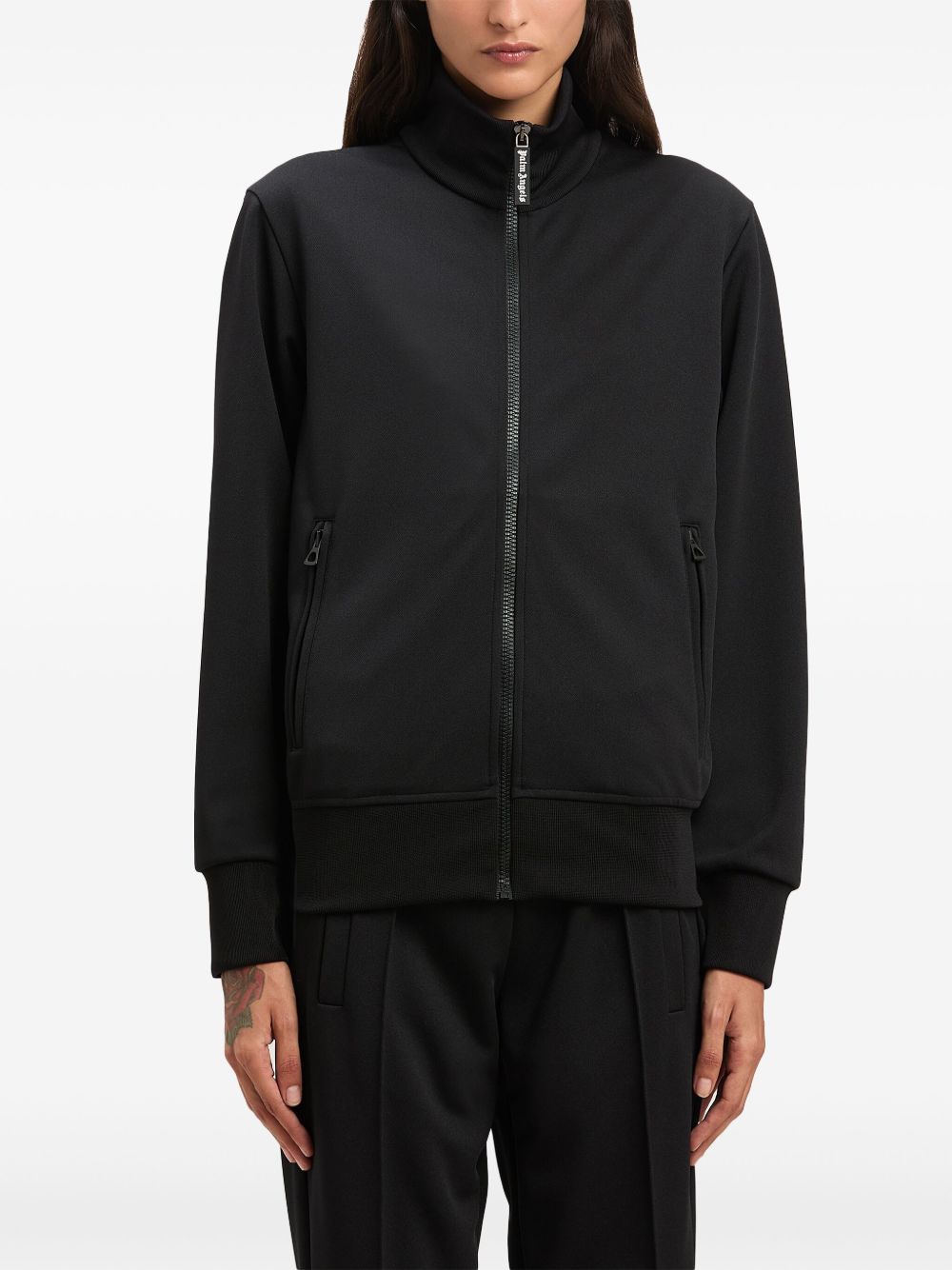 Palm Angels logo print track jacket Black