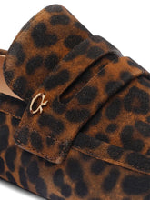 Gianvito Rossi Giorgia Leopard-Print Suede Loafers Brown