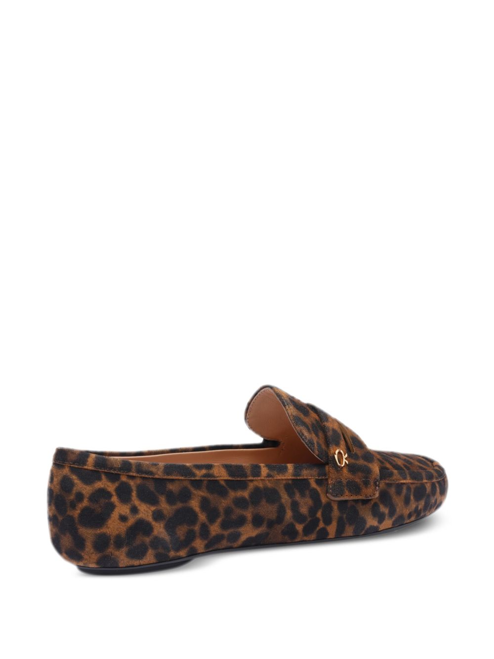 Gianvito Rossi Giorgia Leopard-Print Suede Loafers Brown