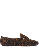 Gianvito Rossi Giorgia Leopard-Print Suede Loafers Brown