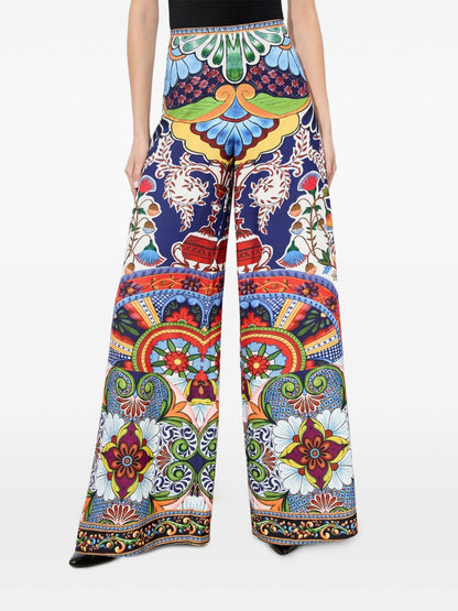 Alice + Olivia Printed Wide-Leg Athena Trousers Multicolour