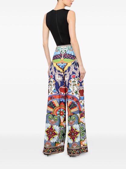 Alice + Olivia Printed Wide-Leg Athena Trousers Multicolour