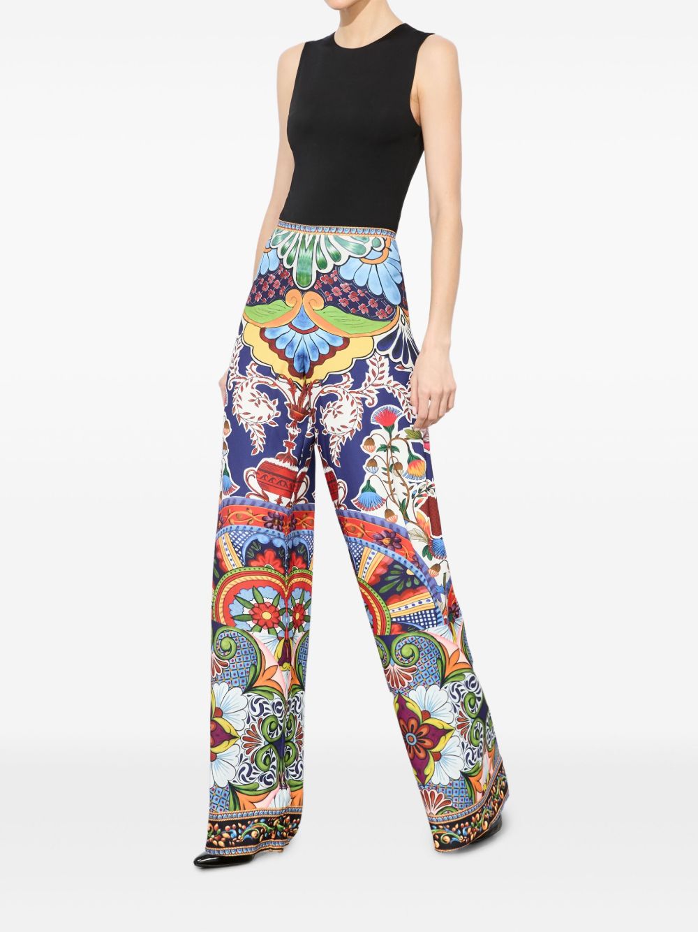 Alice + Olivia Printed Wide-Leg Athena Trousers Multicolour