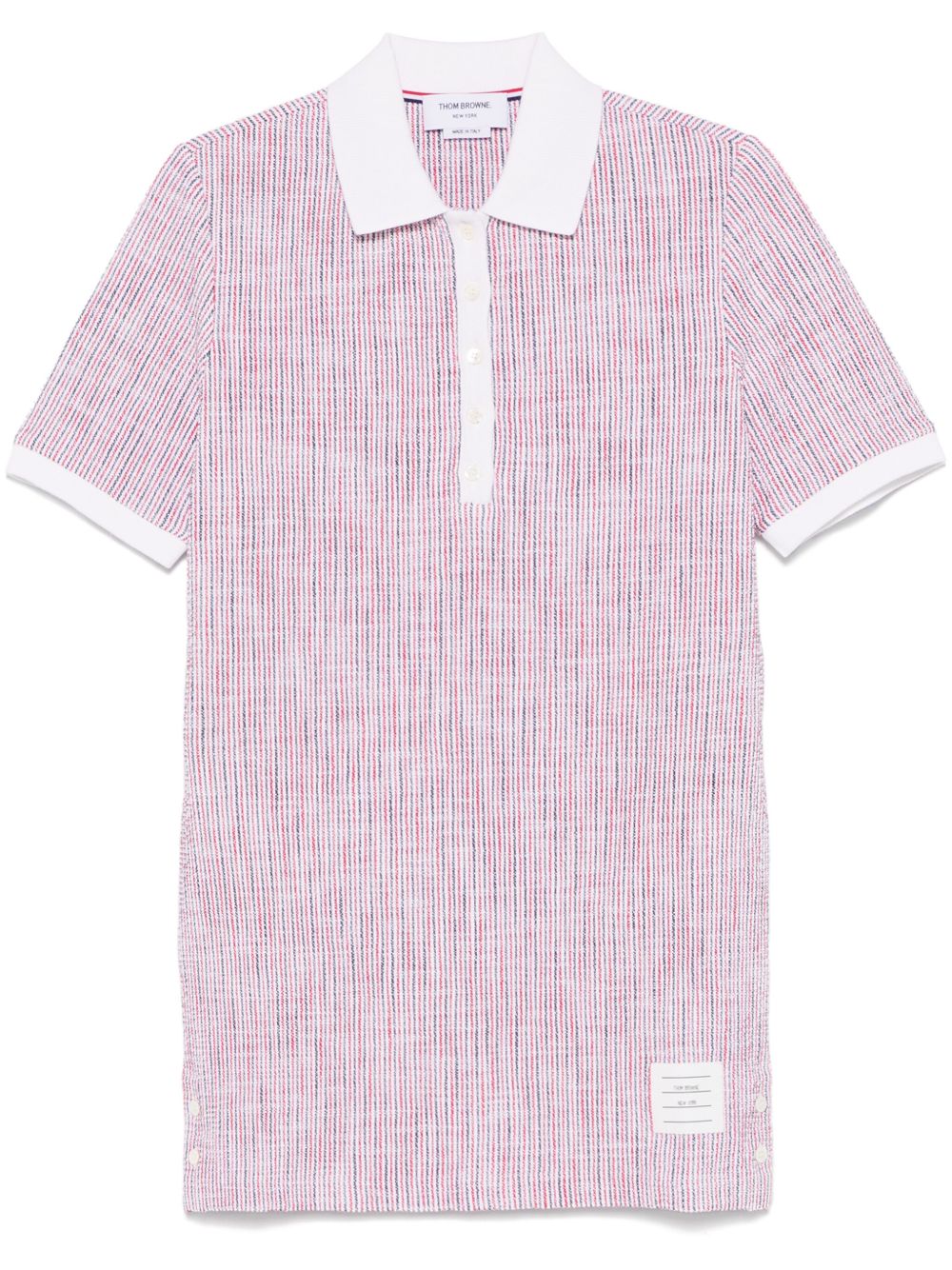Thom Browne Appliquéd Striped Cotton-Blend Tweed Mini Dress Multicolour