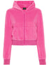 Balenciaga Rhinestone-logo zipped hoodie Pink