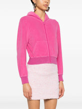 Balenciaga Rhinestone-logo zipped hoodie Pink