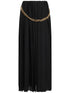 Balenciaga Chain-Detail Pleated Crepe Maxi Skirt Black
