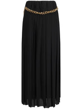 Balenciaga Chain-Detail Pleated Crepe Maxi Skirt Black