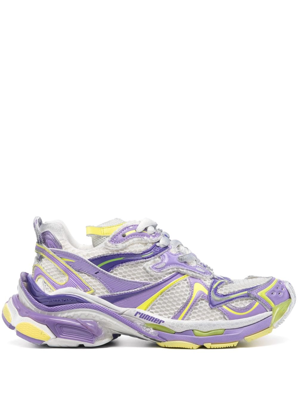 Balenciaga Runner 2.0 Distressed Mesh Sneakers Lilac