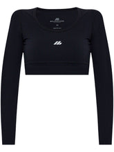 Balenciaga Reflective Logo Cropped Top Black