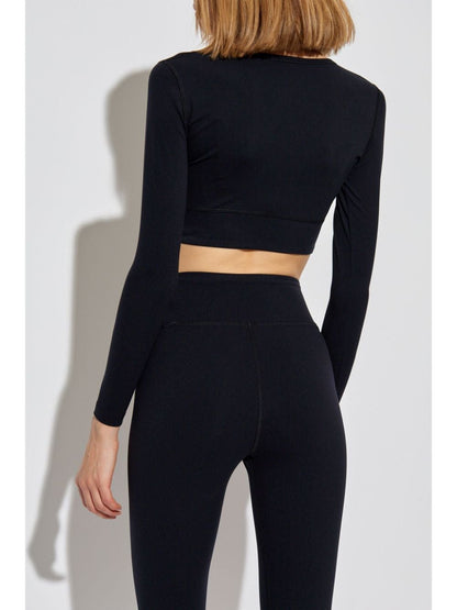 Balenciaga Reflective Logo Cropped Top Black