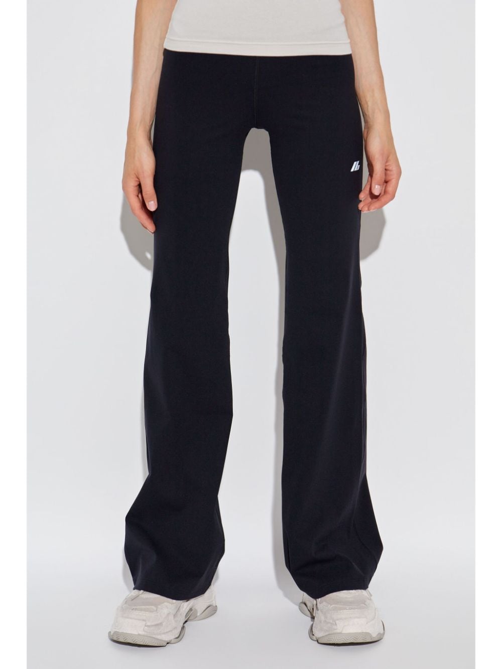 Balenciaga Flared Stretch Track Trousers Black Black