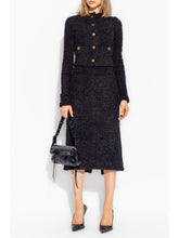 Balenciaga Tweed Midi Skirt Black