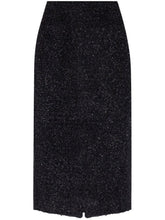 Balenciaga Tweed Midi Skirt Black