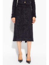 Balenciaga Tweed Midi Skirt Black