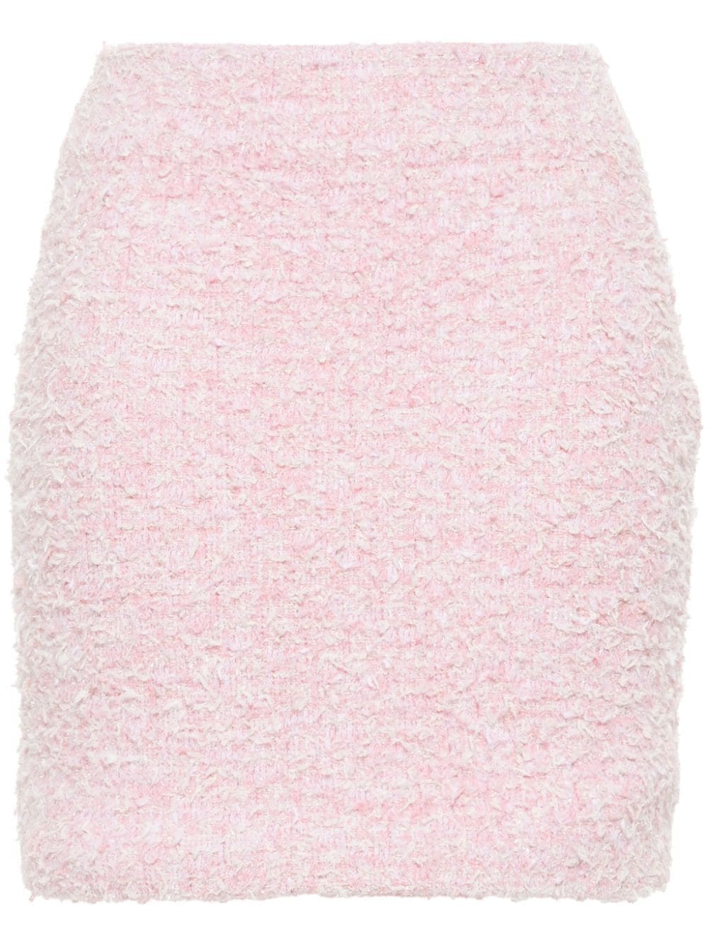Balenciaga Tweed Bouclé Mini Skirt Pink