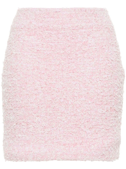 Balenciaga Tweed Bouclé Mini Skirt Pink