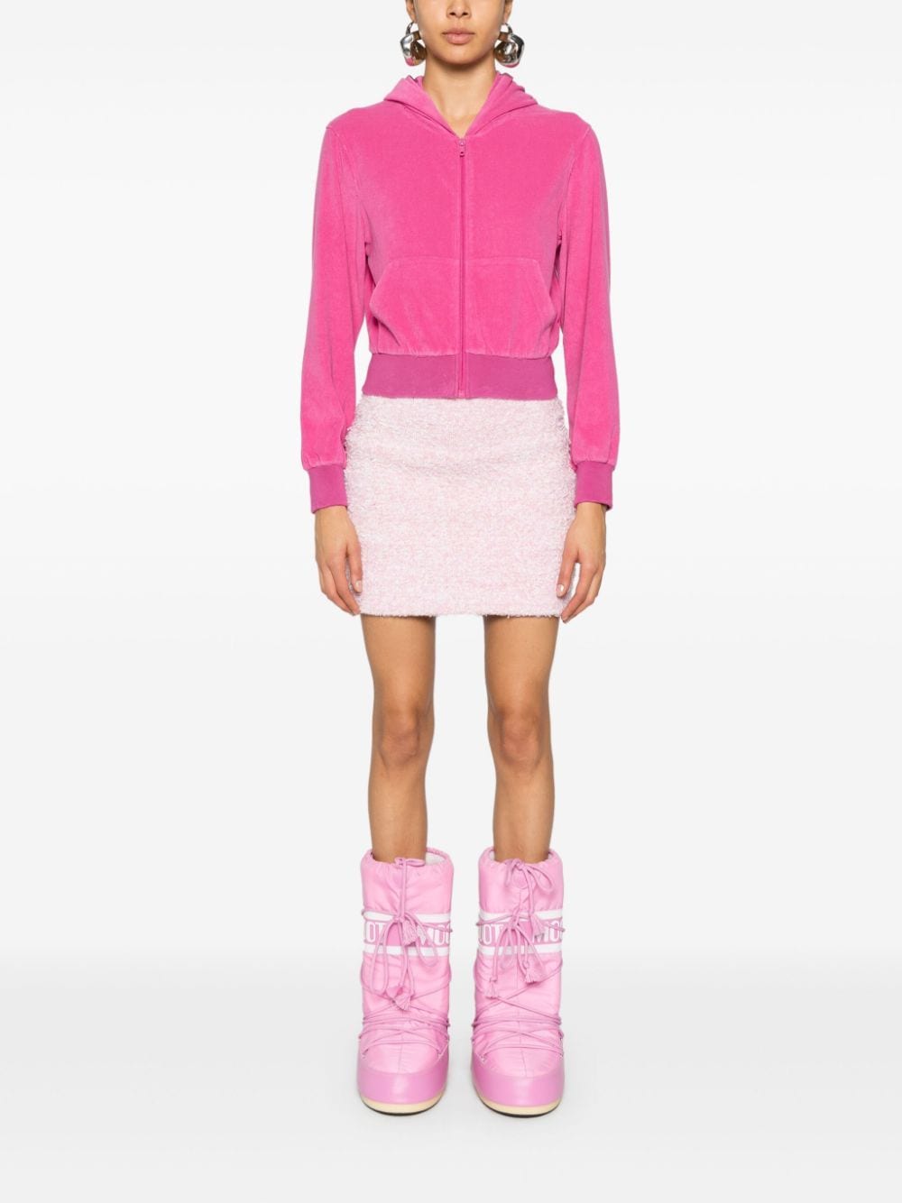 Balenciaga Tweed Bouclé Mini Skirt Pink