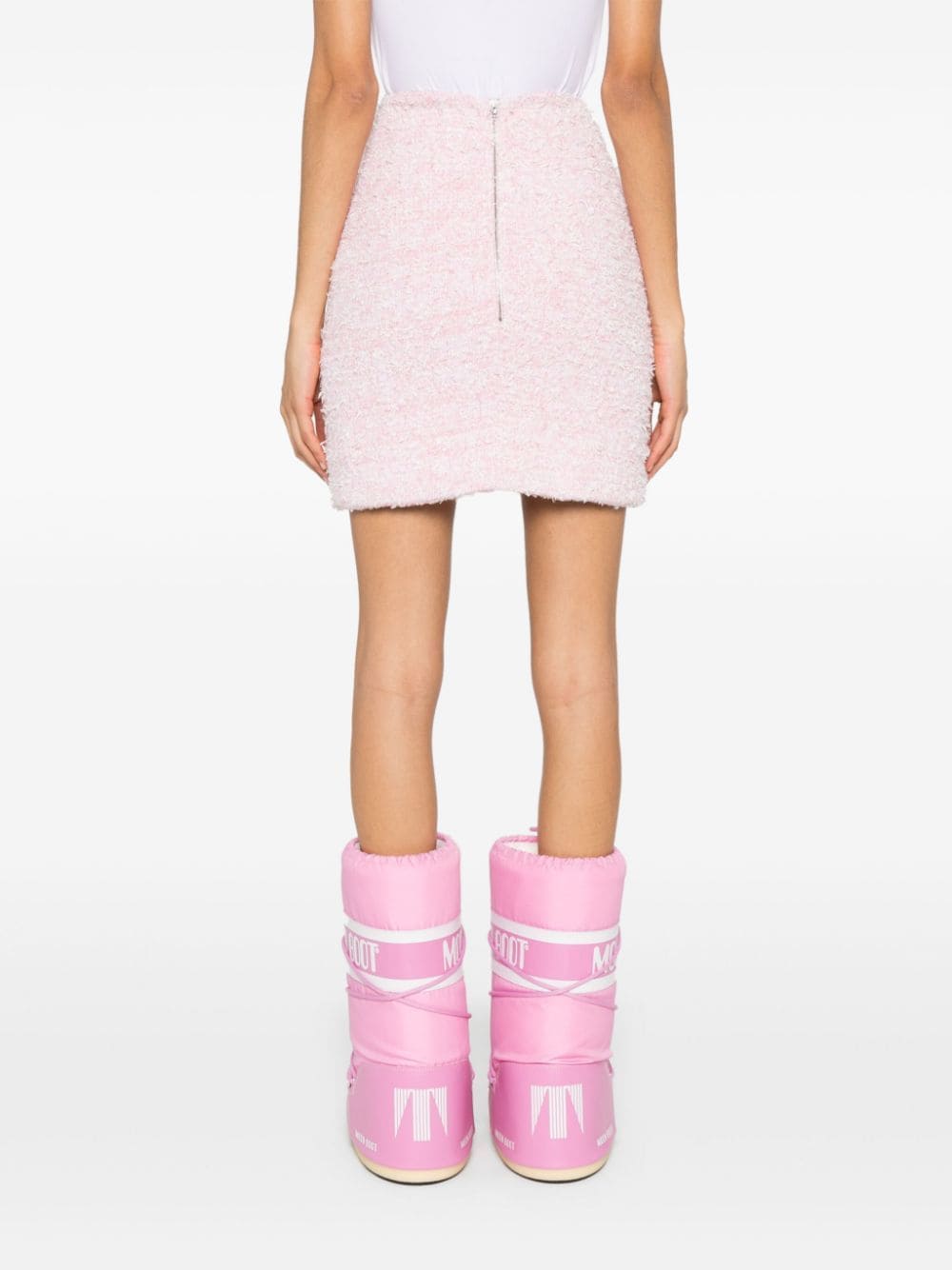 Balenciaga Tweed bouclé mini skirt Pink