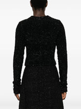 Balenciaga Cropped Bouclé Metallic-Threaded Jacket Black